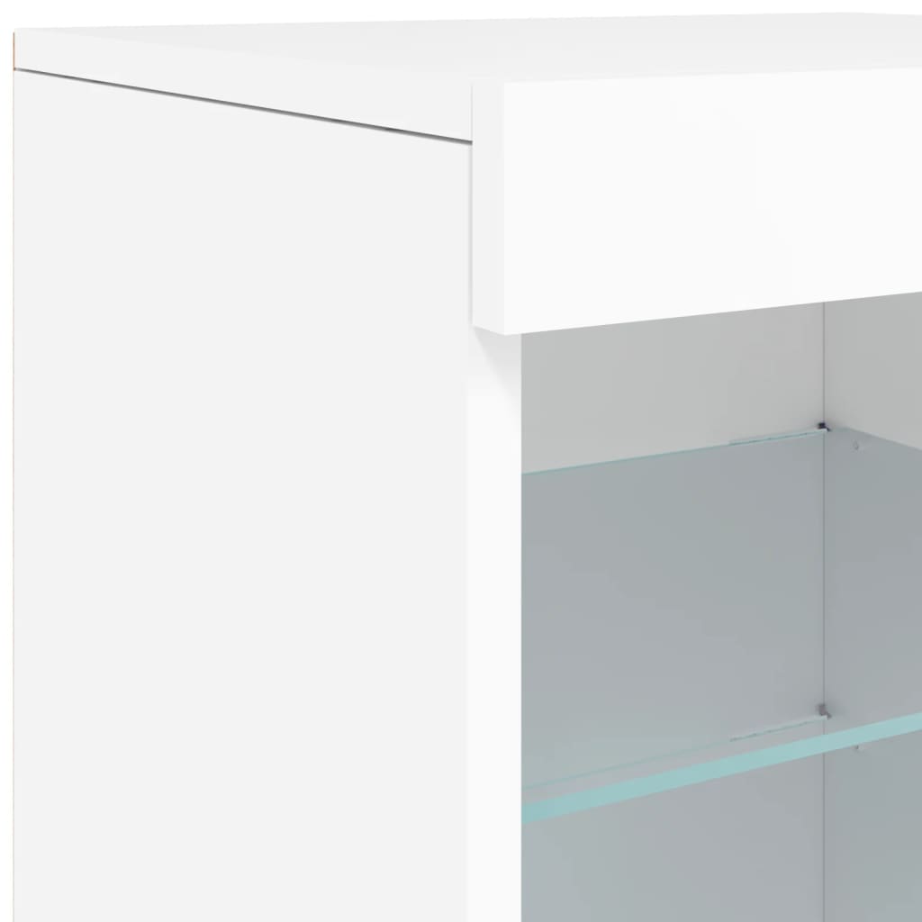 Sideboard With Led Lights 123X37X67 Cm