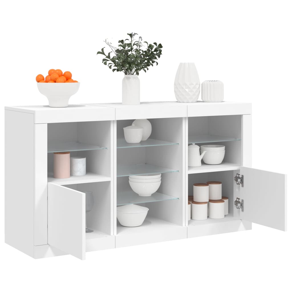 Sideboard With Led Lights 123X37X67 Cm