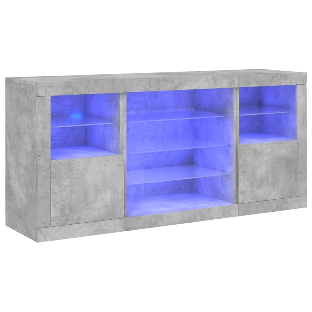 Sideboard With Led Lights 142.5X37X67 Cm