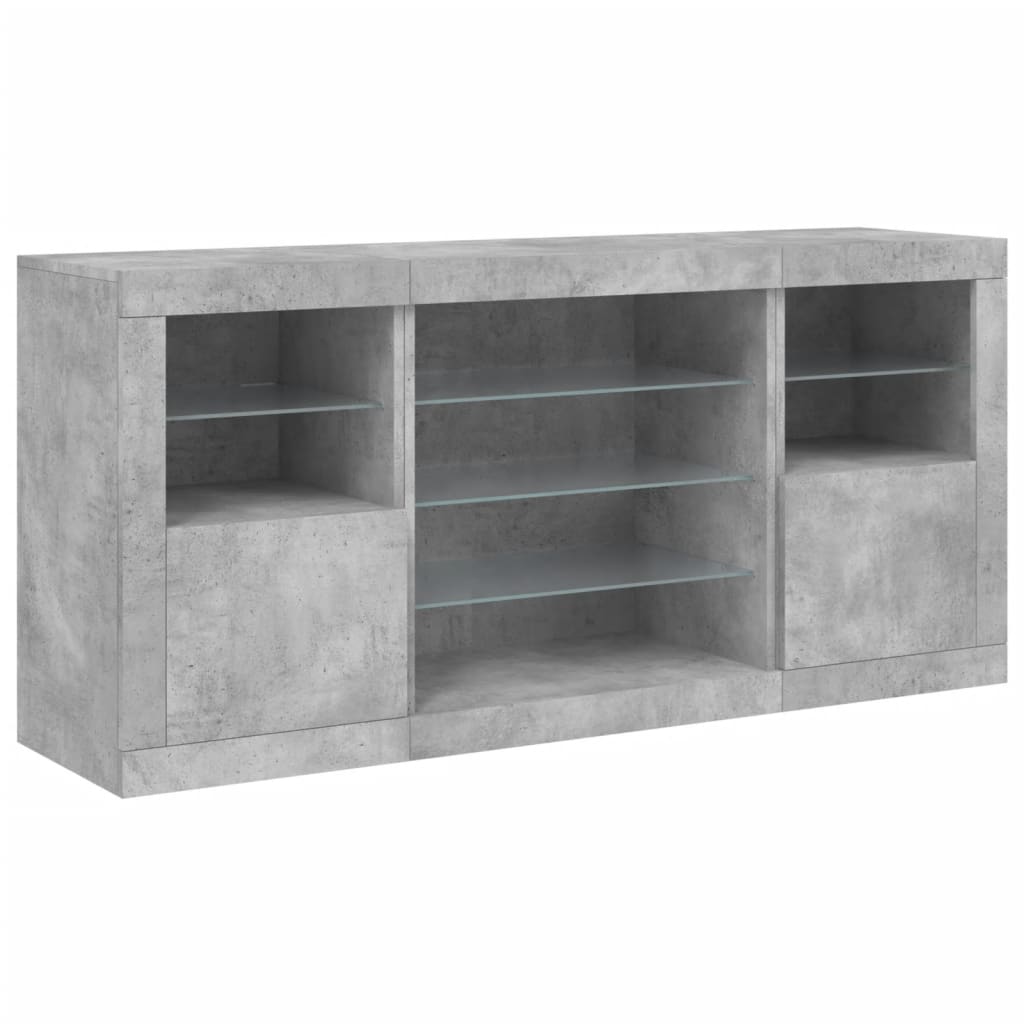 Sideboard With Led Lights 142.5X37X67 Cm