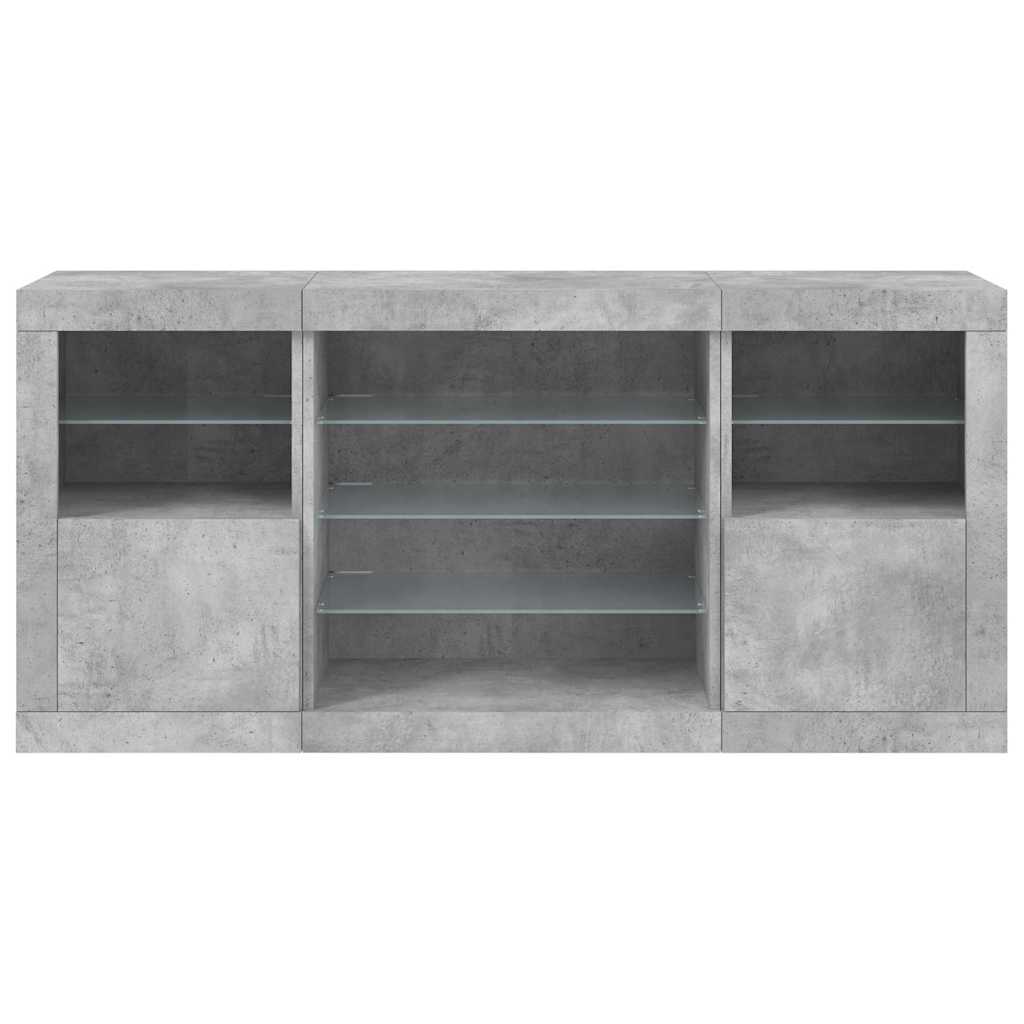 Sideboard With Led Lights 142.5X37X67 Cm