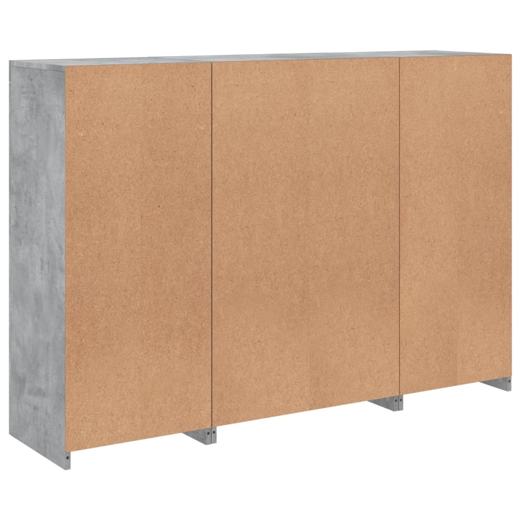 Sideboards With Led Lights 3 Pcs Engineered Wood