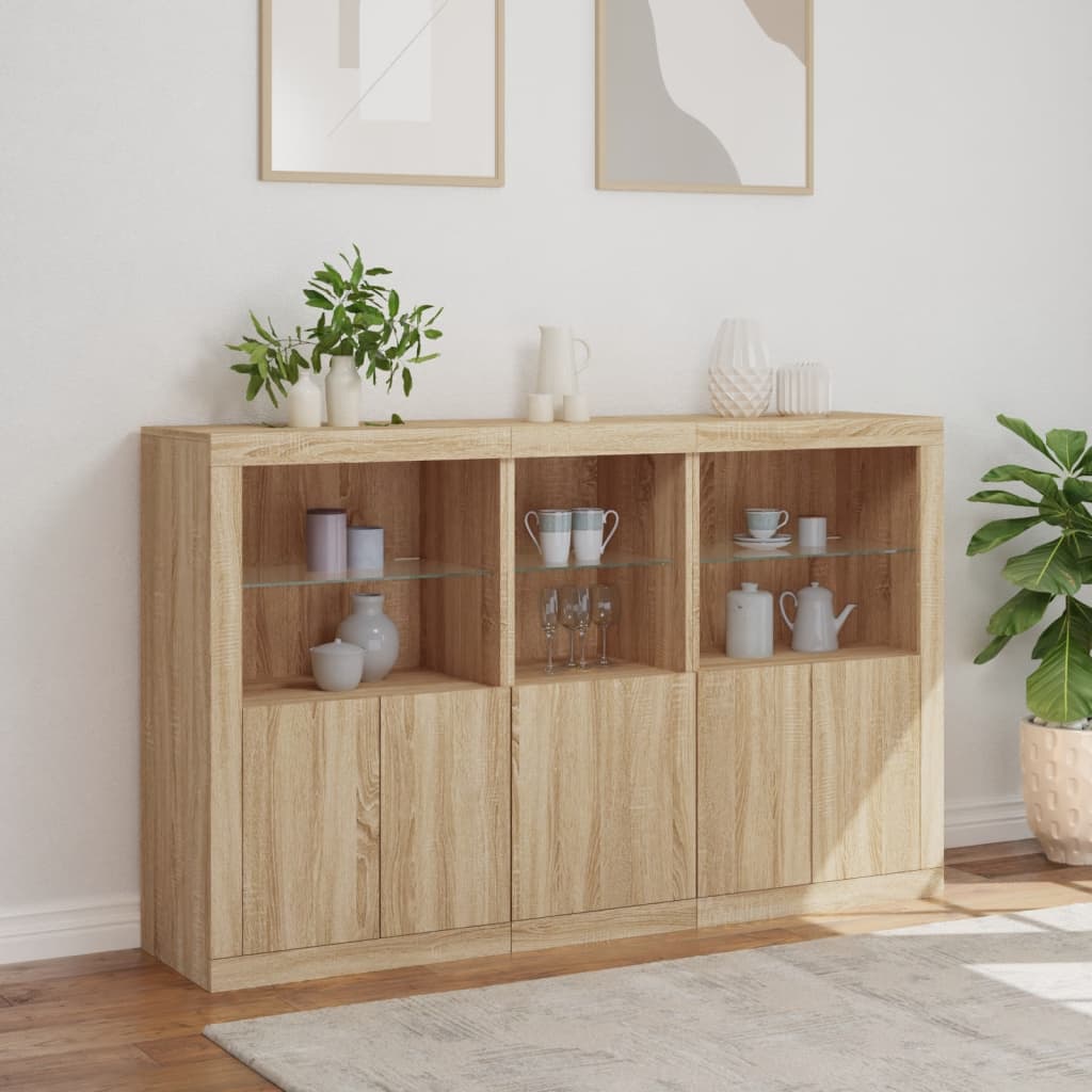 Sideboard With Led Lights 162X37X100 Cm