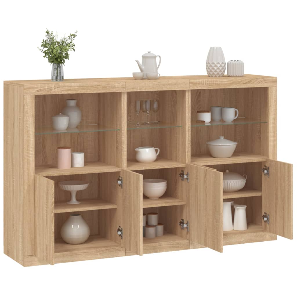 Sideboard With Led Lights 162X37X100 Cm