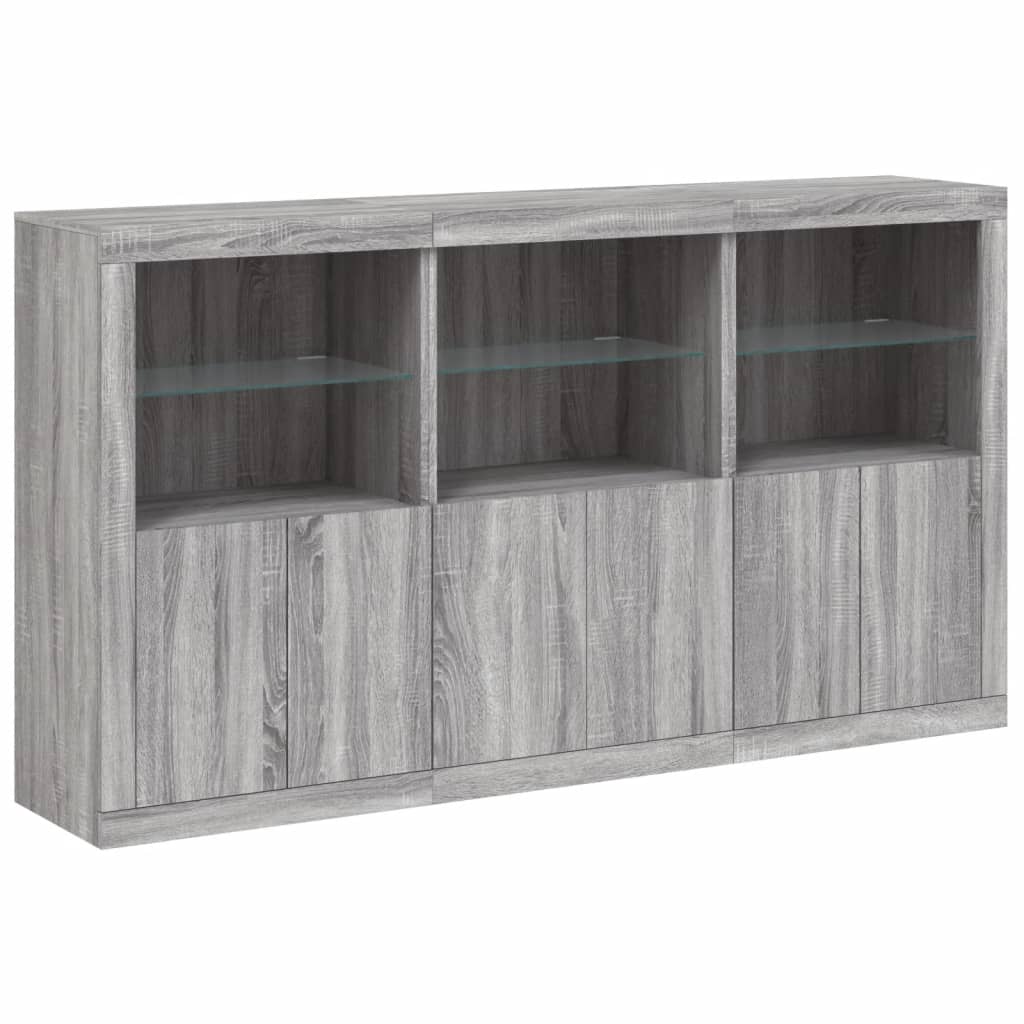 Sideboard With Led Lights 181.5X37X100 Cm