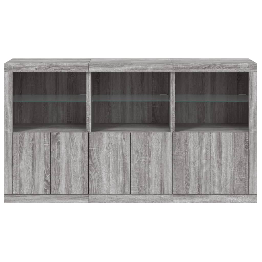 Sideboard With Led Lights 181.5X37X100 Cm