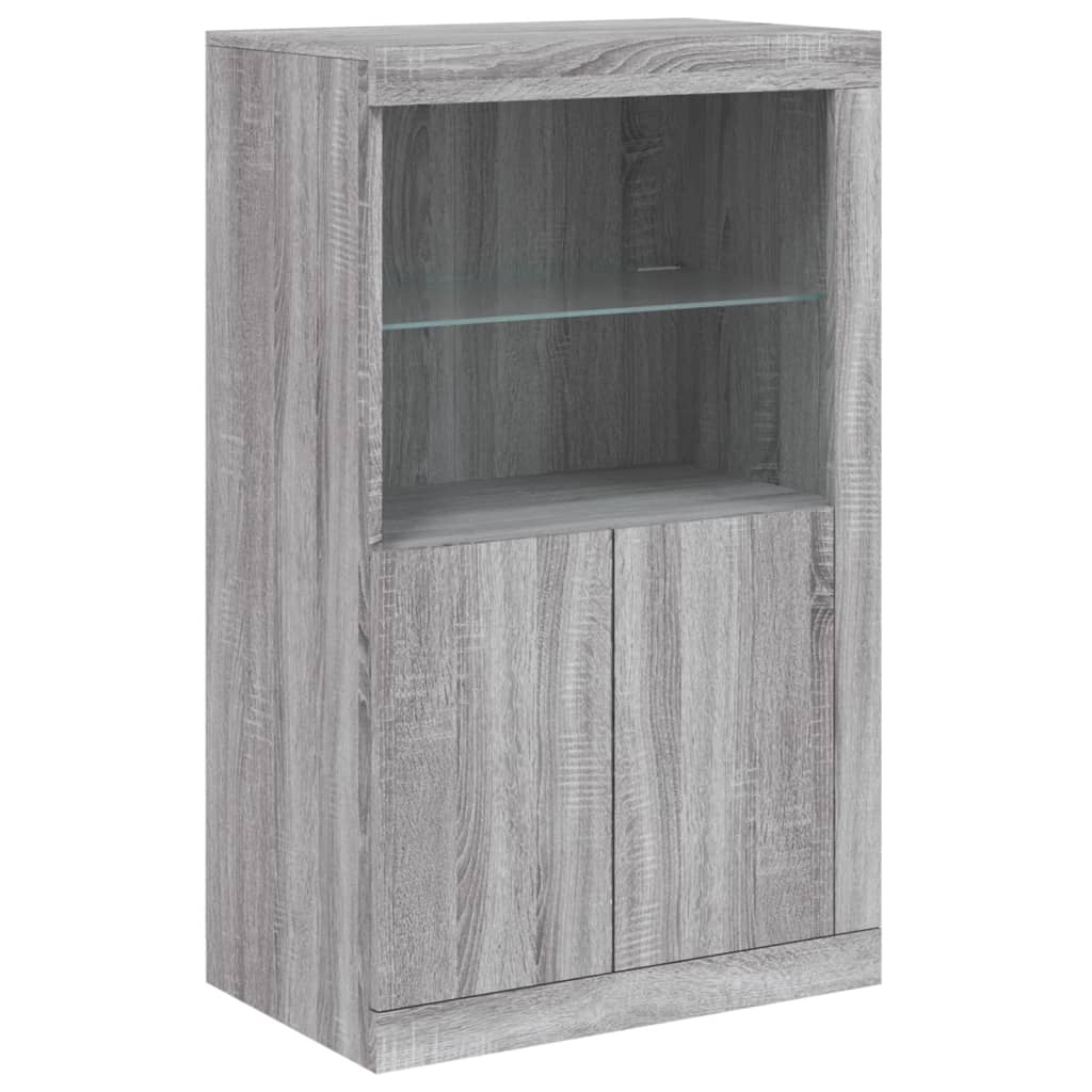 Sideboard With Led Lights 181.5X37X100 Cm