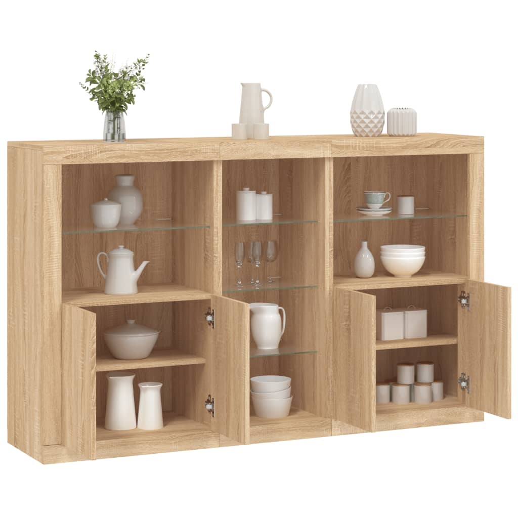 Sideboard With Led Lights 162X37X100 Cm