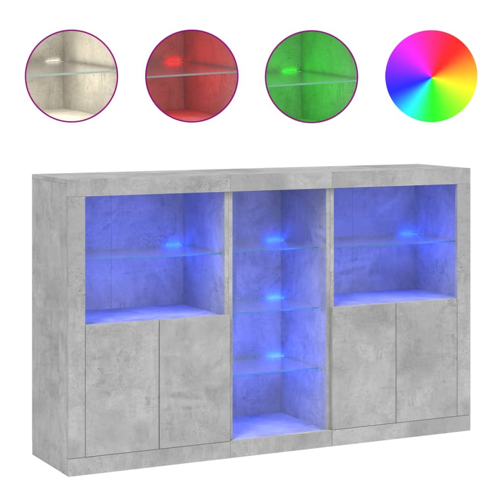 Sideboard With Led Lights 162X37X100 Cm