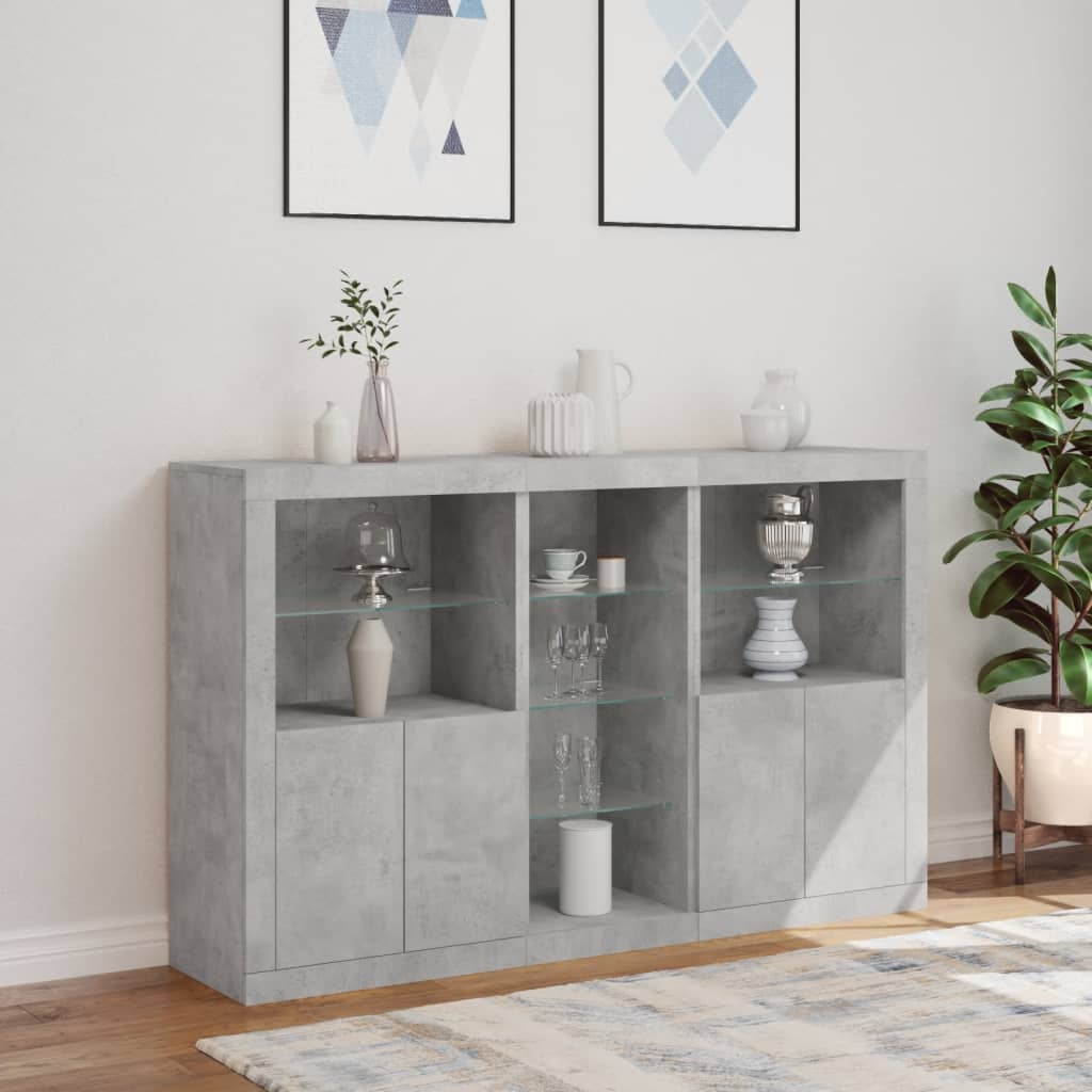 Sideboard With Led Lights 162X37X100 Cm
