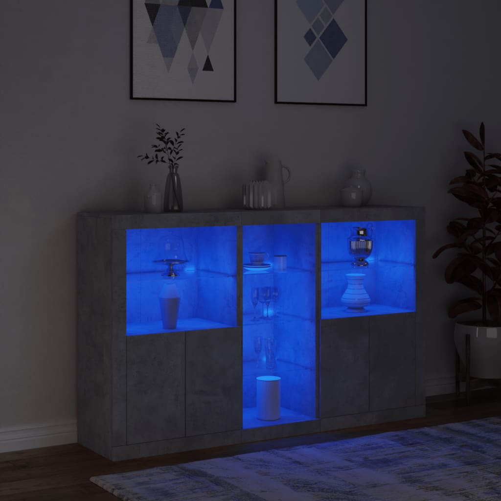Sideboard With Led Lights 162X37X100 Cm