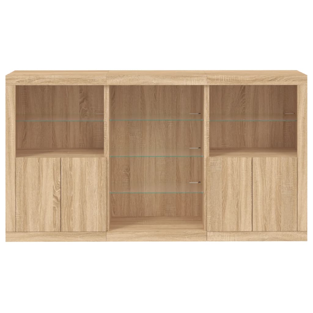 Sideboard With Led Lights 181.5X37X100 Cm