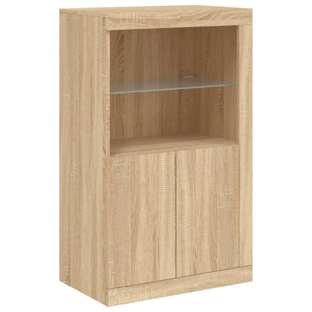 Sideboard With Led Lights 181.5X37X100 Cm