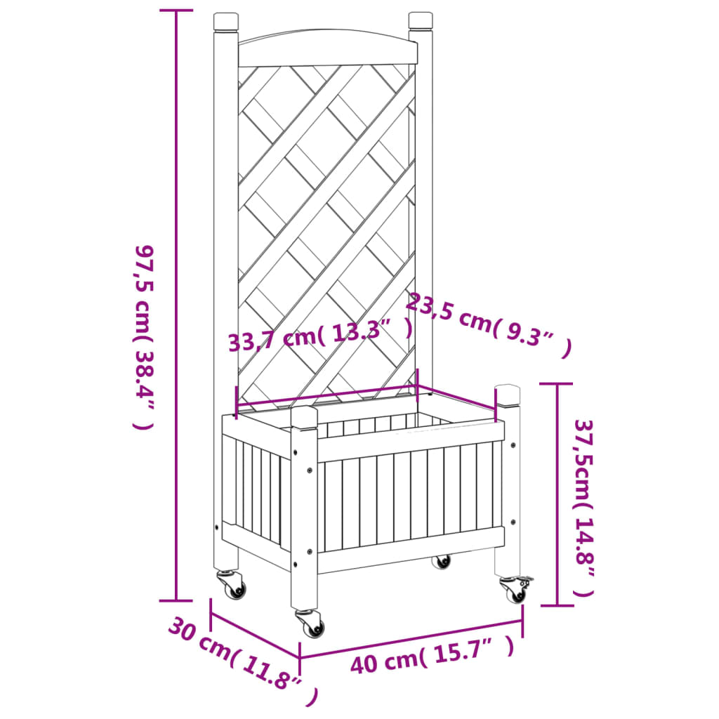 Planter Solid Wood Fir - Model 3207644