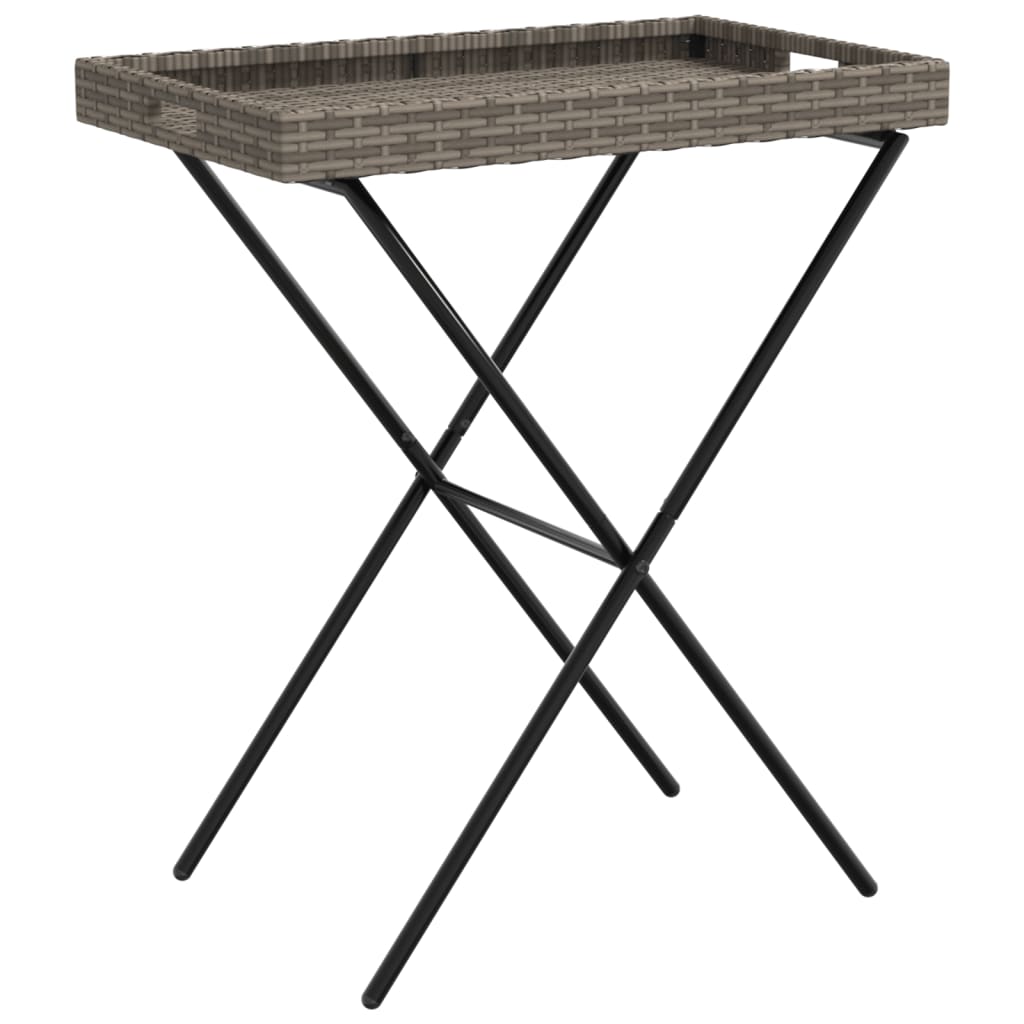 Folding Tray Table 65X40X75 Cm Poly Rattan
