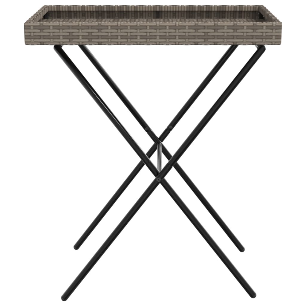 Folding Tray Table 65X40X75 Cm Poly Rattan