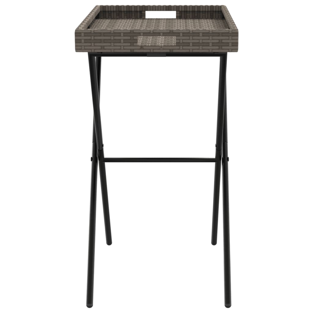 Folding Tray Table 65X40X75 Cm Poly Rattan