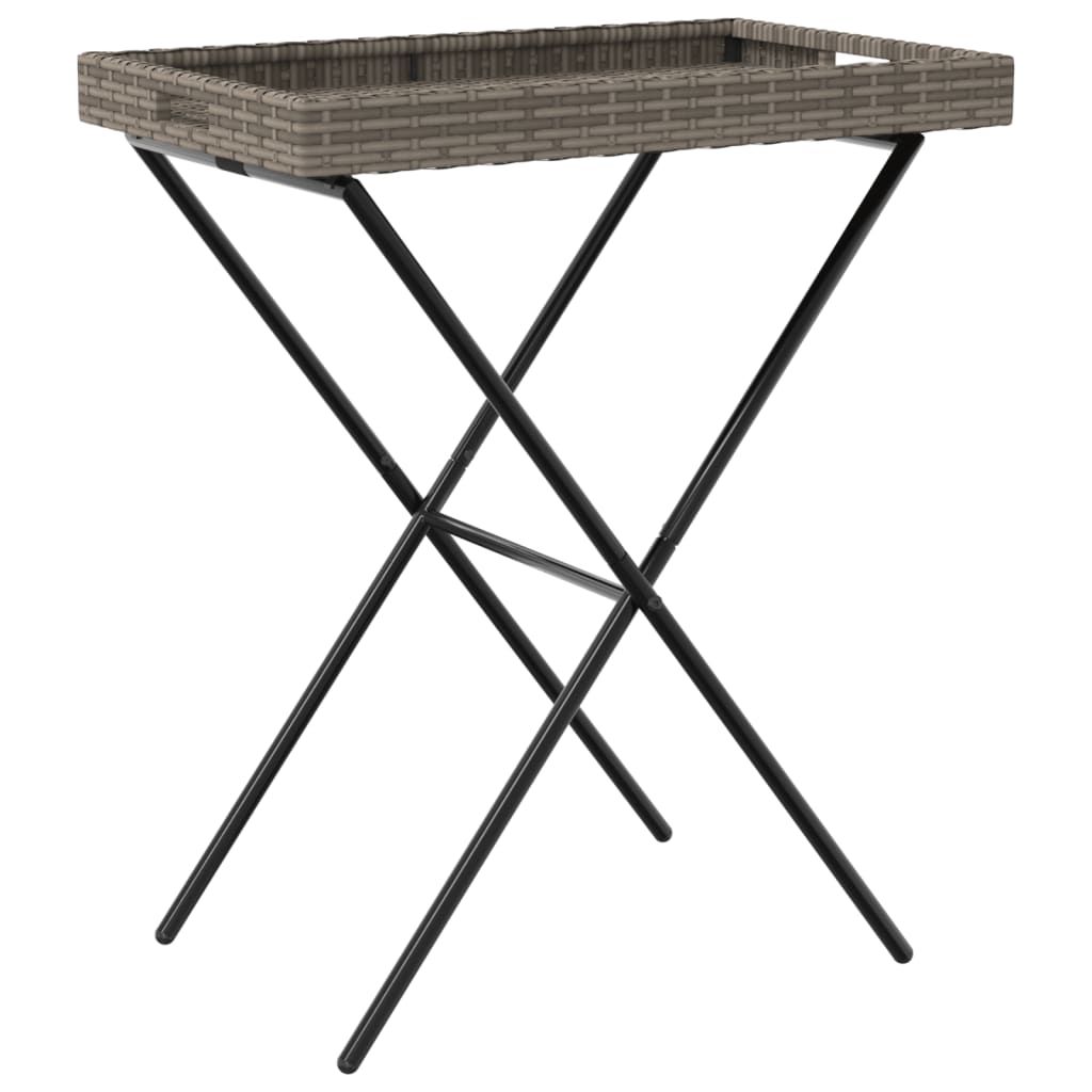 Folding Tray Table 65X40X75 Cm Poly Rattan