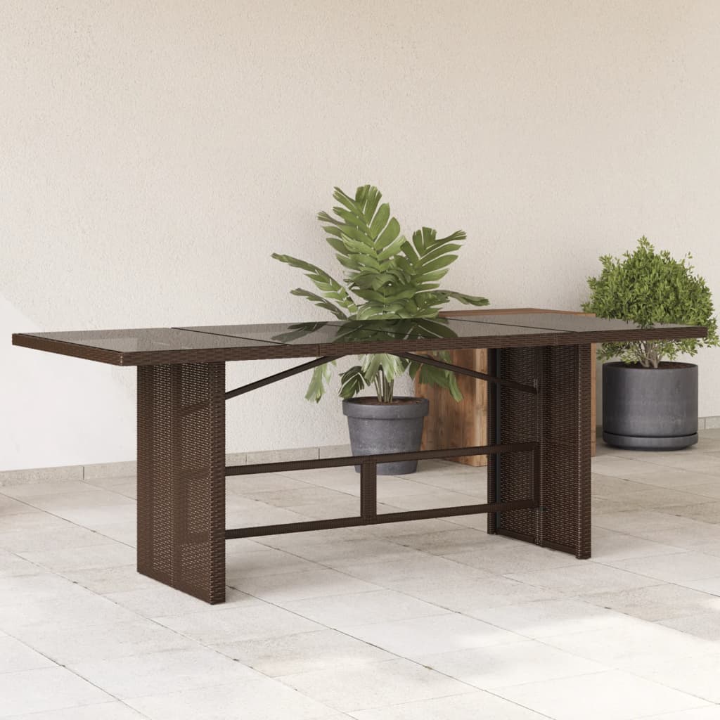 Garden Table With Top 190X80X74 Cm Poly Rattan