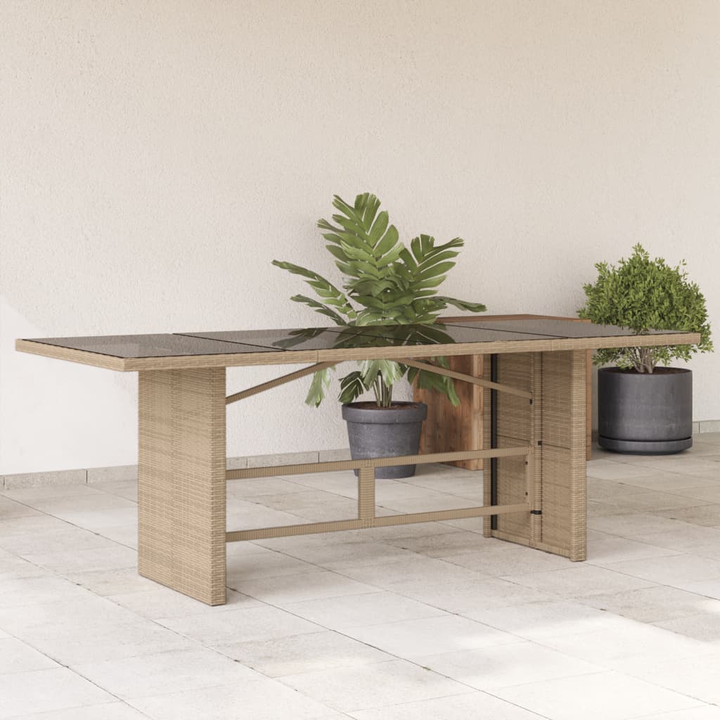 Garden Table With Top 190X80X74 Cm Poly Rattan