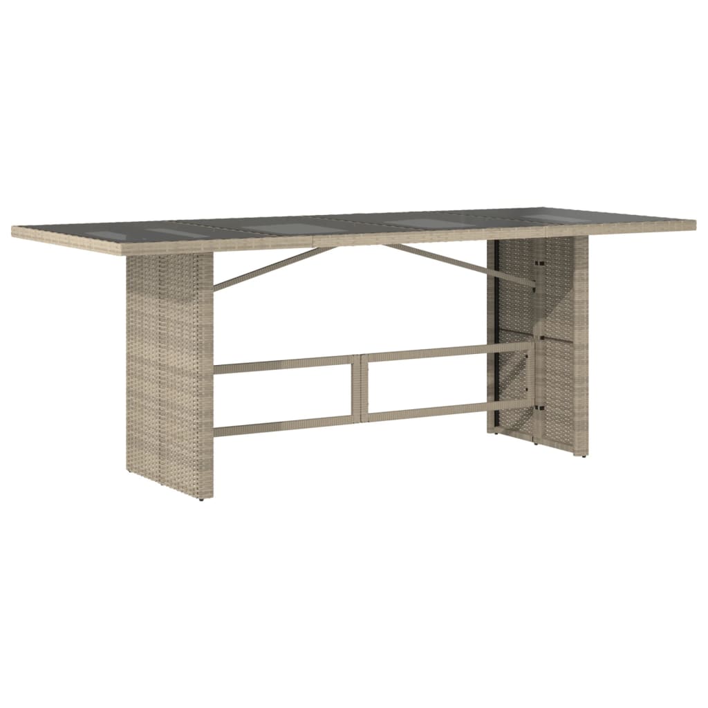 Garden Table With Top 190X80X74 Cm Poly Rattan