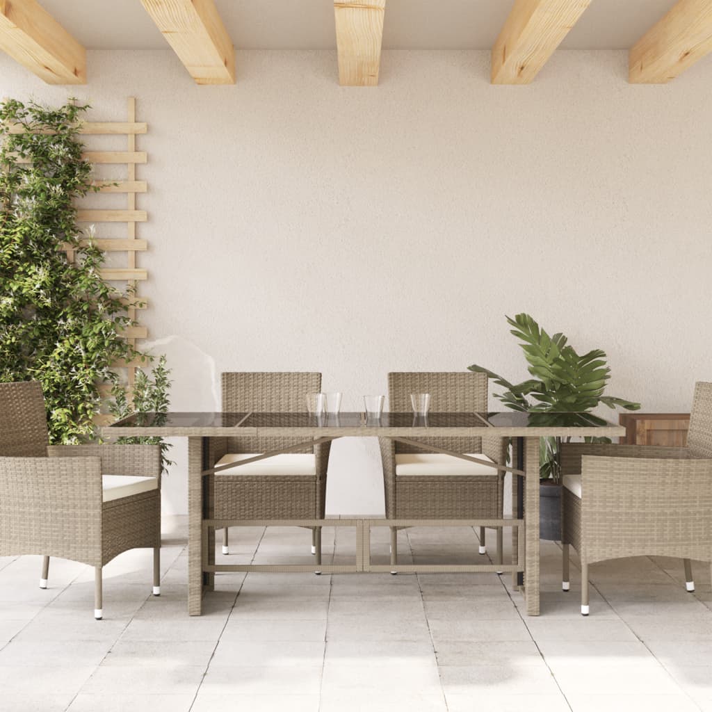 Garden Table With Top 190X80X74 Cm Poly Rattan