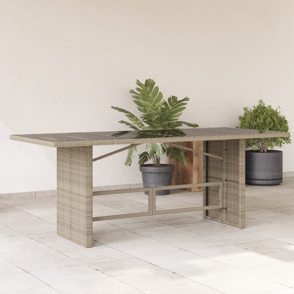 Garden Table With Top 190X80X74 Cm Poly Rattan