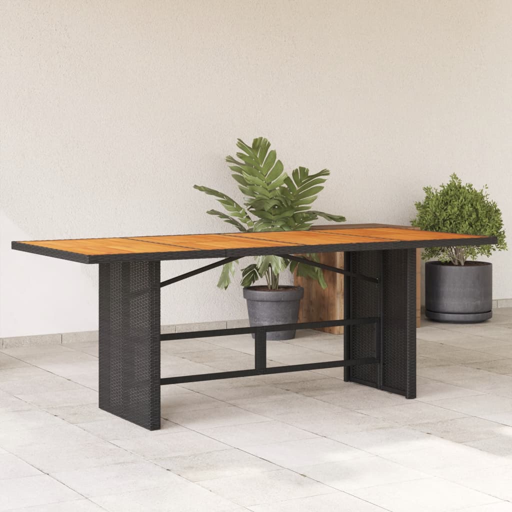 Garden Table With Top 190X80X74 Cm Poly Rattan