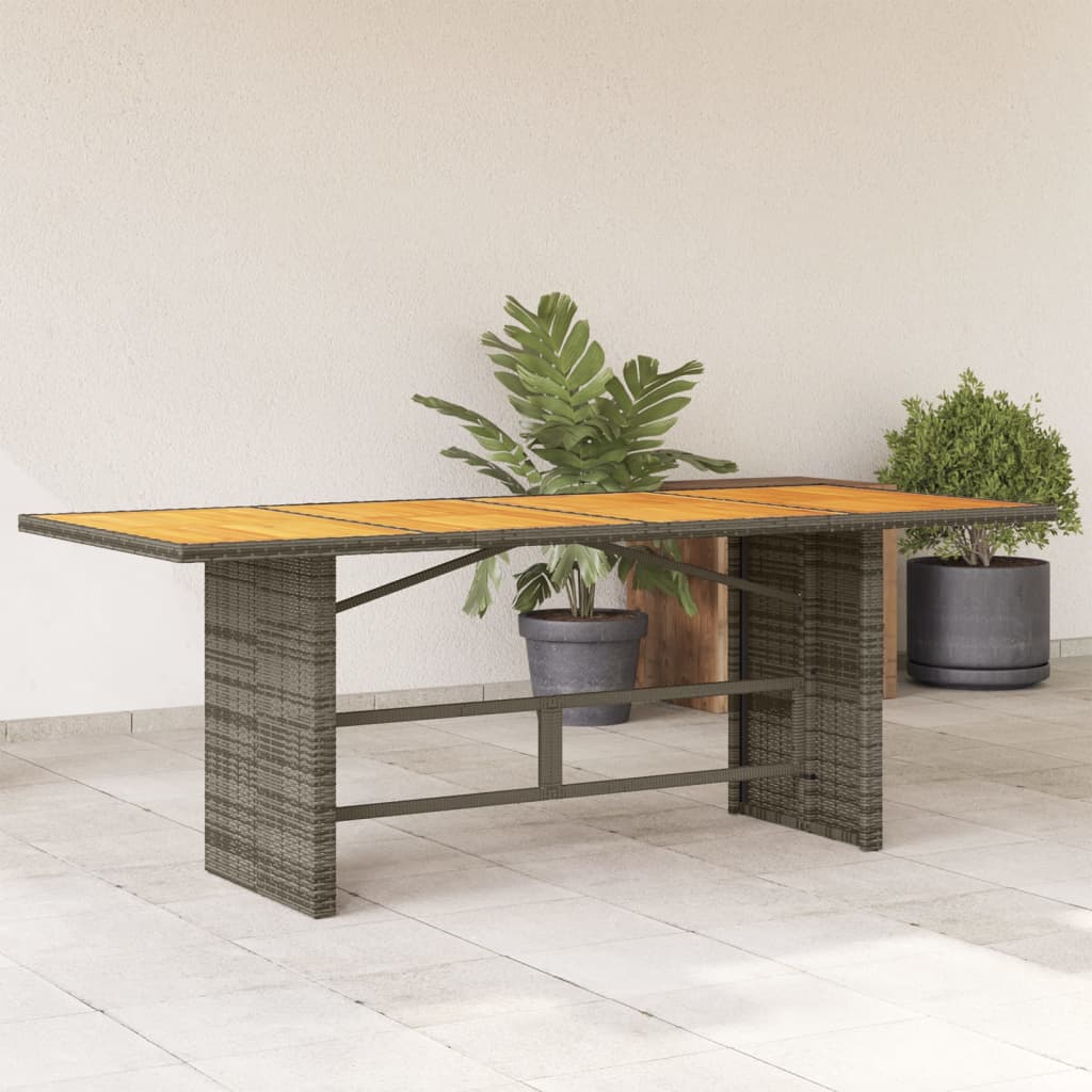 Garden Table With Top 190X80X74 Cm Poly Rattan