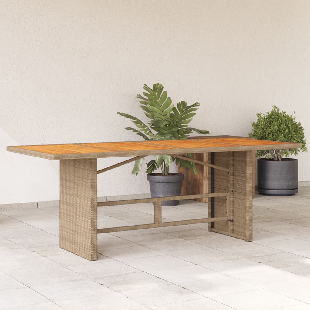 Garden Table With Top 190X80X74 Cm Poly Rattan