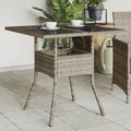 Garden Table With Top 80X80X75 Cm Poly Rattan