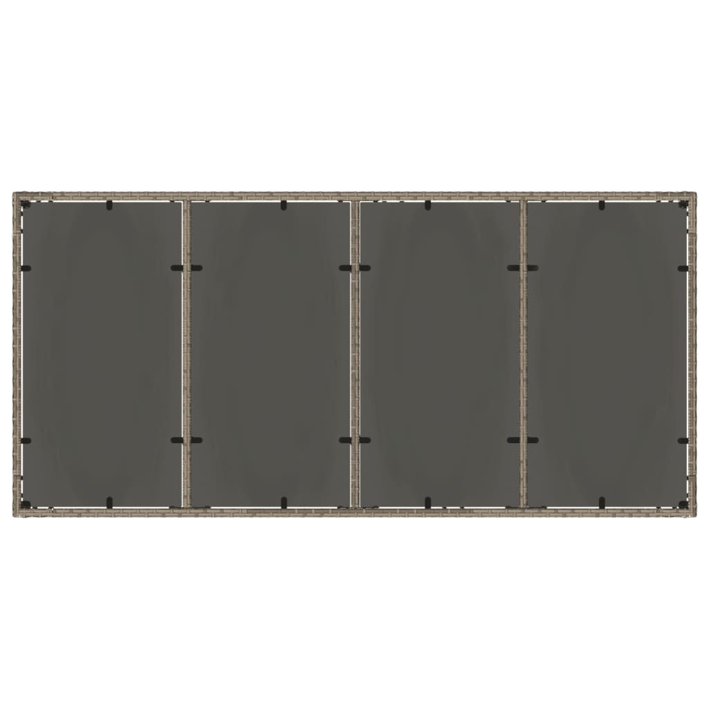 Garden Table With Glass Top 190X90X75 Cm Poly Rattan