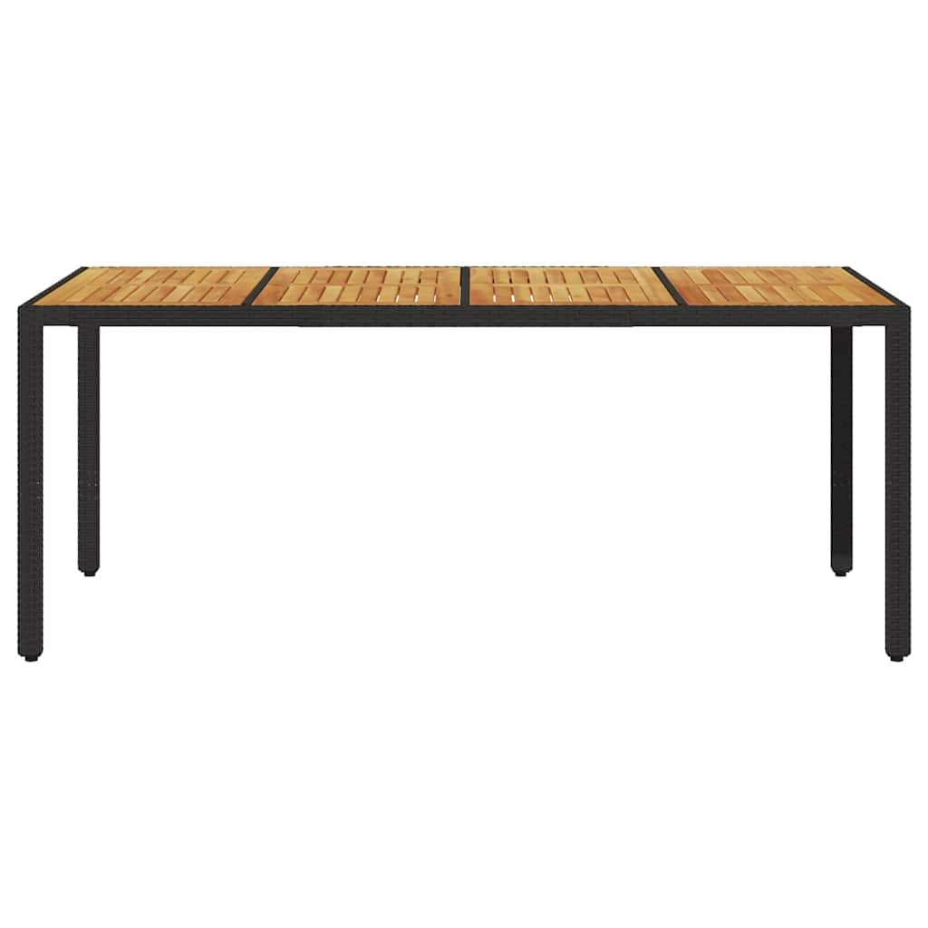 Outdoor Table Garden 190X90X75 Cm Poly Rattan Acacia Wood beige black grey 190 c
