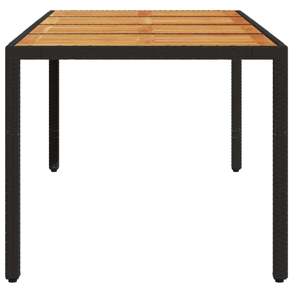 Outdoor Table Garden 190X90X75 Cm Poly Rattan Acacia Wood beige black grey 190 c