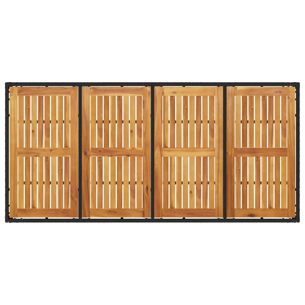 Outdoor Table Garden 190X90X75 Cm Poly Rattan Acacia Wood beige black grey 190 c