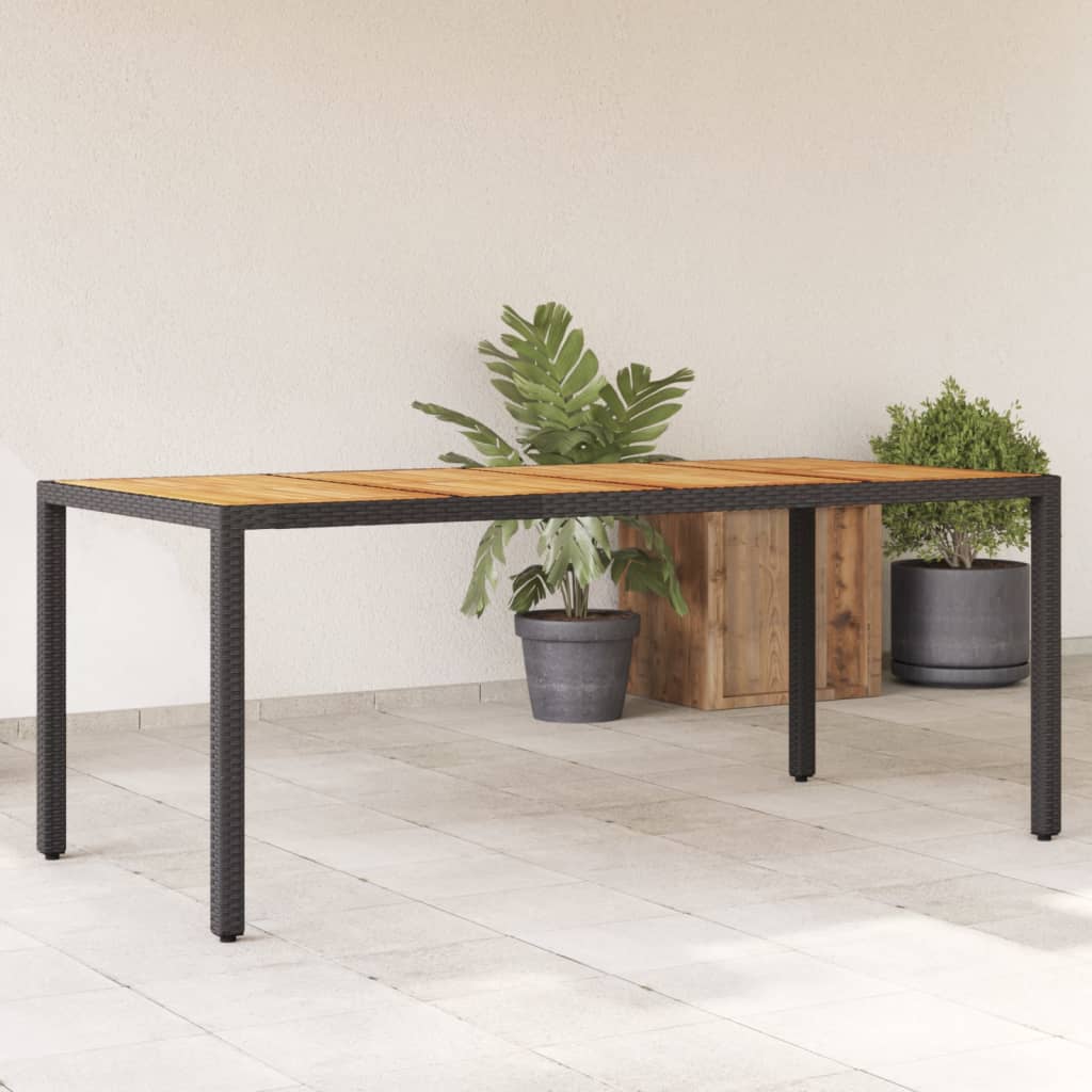 Garden Table 190X90X75 Cm Poly Rattan Acacia Wood