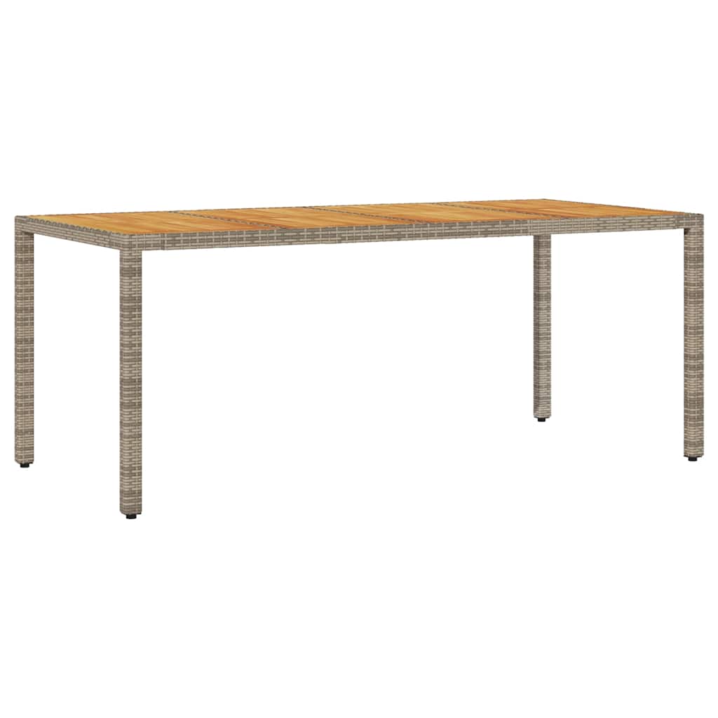 Outdoor Table Garden 190X90X75 Cm Poly Rattan Acacia Wood beige black grey 190 c