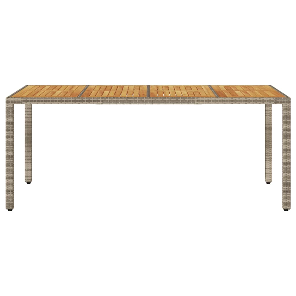 Outdoor Table Garden 190X90X75 Cm Poly Rattan Acacia Wood beige black grey 190 c