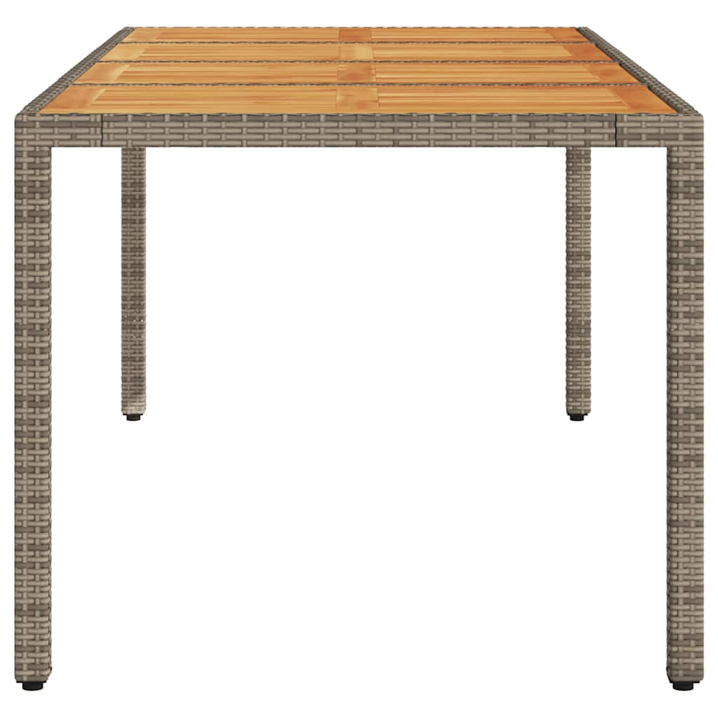 Outdoor Table Garden 190X90X75 Cm Poly Rattan Acacia Wood beige black grey 190 c