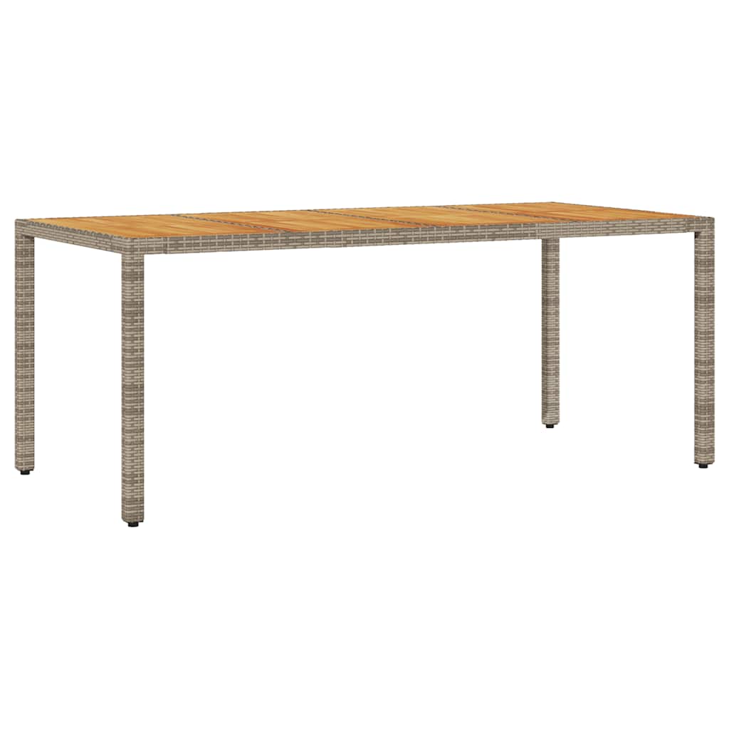 Outdoor Table Garden 190X90X75 Cm Poly Rattan Acacia Wood beige black grey 190 c