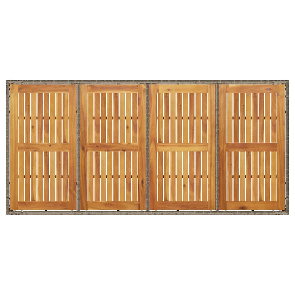 Outdoor Table Garden 190X90X75 Cm Poly Rattan Acacia Wood beige black grey 190 c
