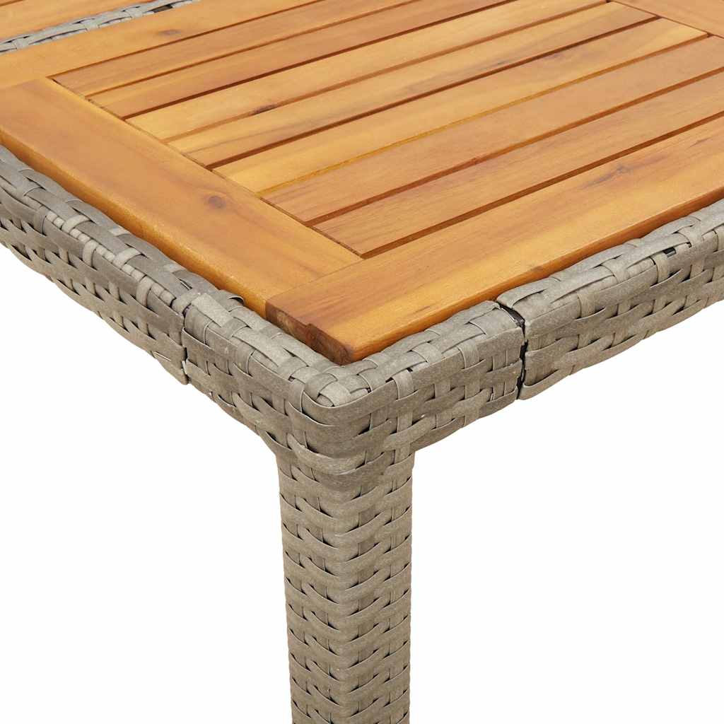Outdoor Table Garden 190X90X75 Cm Poly Rattan Acacia Wood beige black grey 190 c