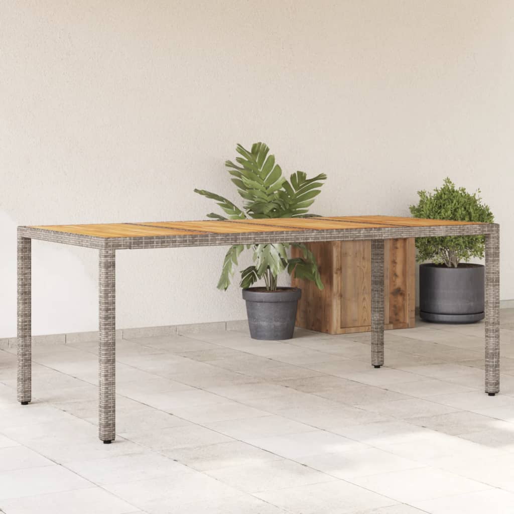 Garden Table 190X90X75 Cm Poly Rattan Acacia Wood