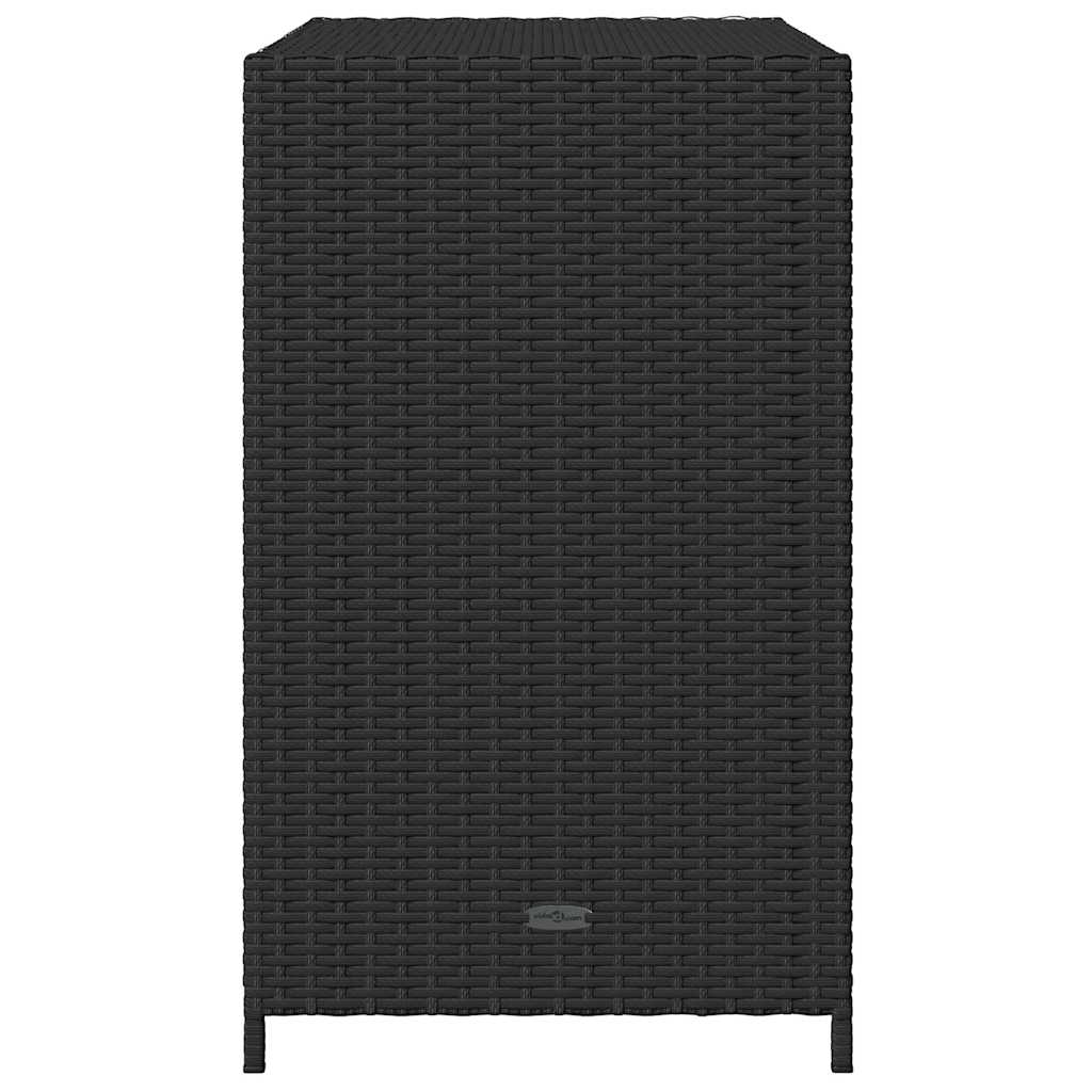 Outdoor Storage Boxes Garden Cabinet 83cm Poly Rattan Cupboard Black Lockable gr