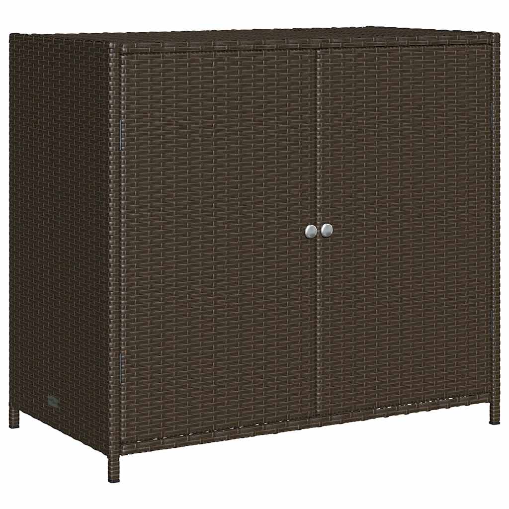 Outdoor Storage Boxes Garden Cabinet 83cm Poly Rattan Cupboard Black Lockable gr