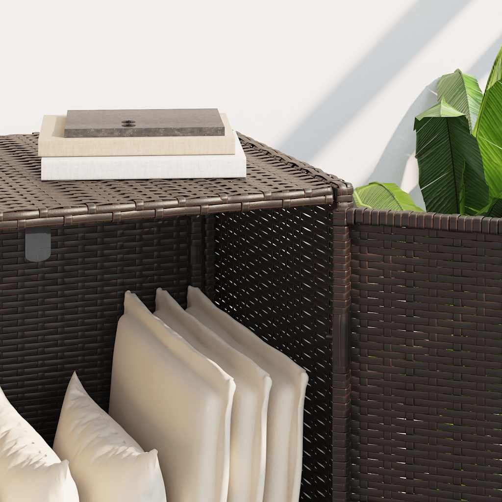 Outdoor Storage Boxes Garden Cabinet 83cm Poly Rattan Cupboard Black Lockable gr