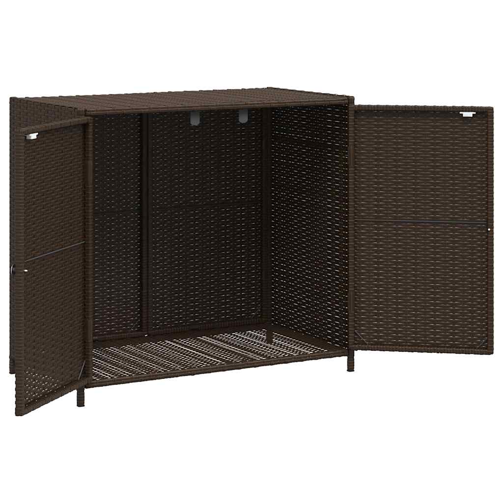 Outdoor Storage Boxes Garden Cabinet 83cm Poly Rattan Cupboard Black Lockable gr
