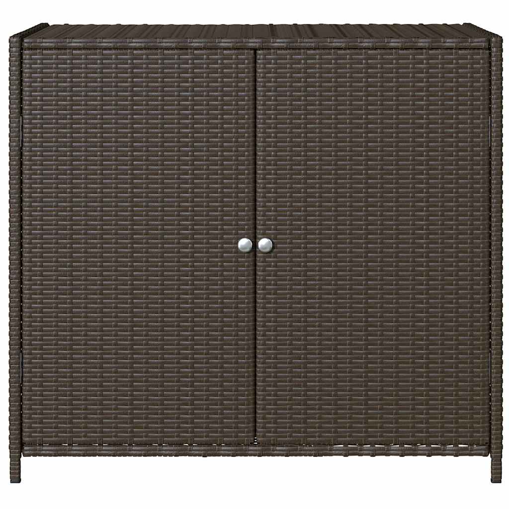 Outdoor Storage Boxes Garden Cabinet 83cm Poly Rattan Cupboard Black Lockable gr