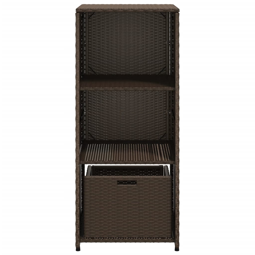 Outdoor Storage Boxes Rattan Garden Cabinet 115cm Cupboard Drawer Brown Patio bl