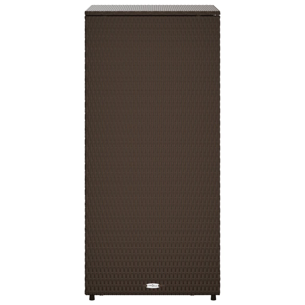 Outdoor Storage Boxes Rattan Garden Cabinet 115cm Cupboard Drawer Brown Patio bl